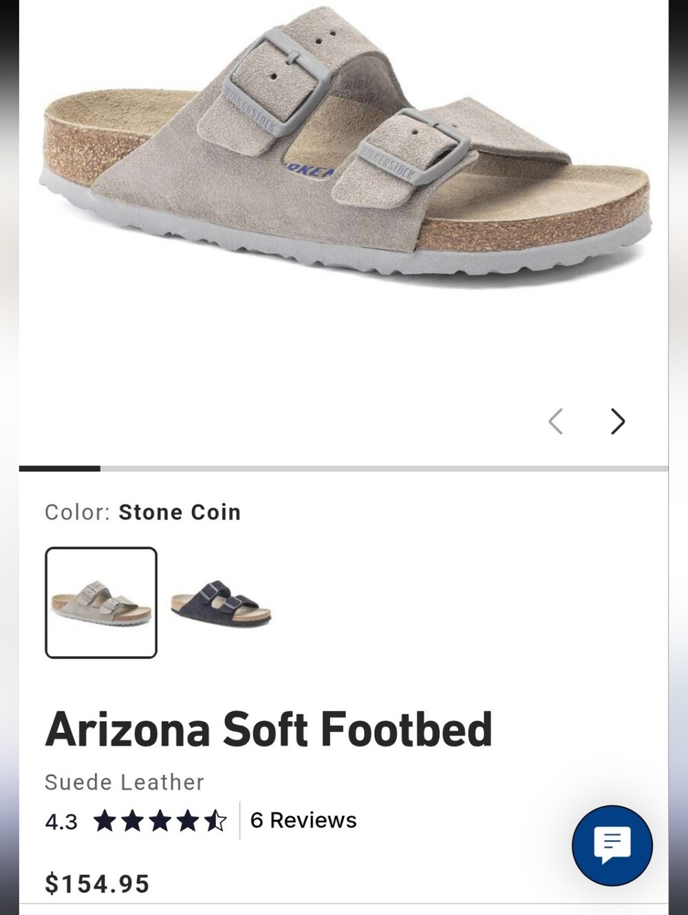 New Without Box- Birkenstock Arizona Soft Footbed Suede Sandals In Stone Coin 44
